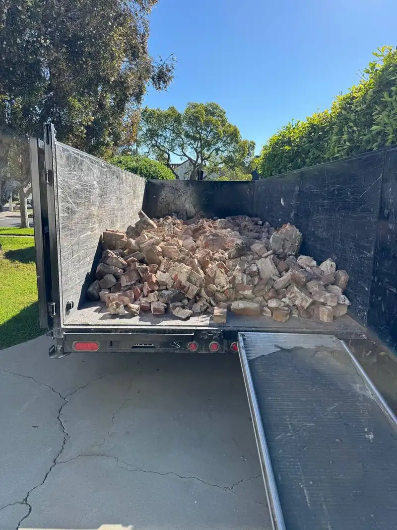 Trailer load of brick headed for recycling